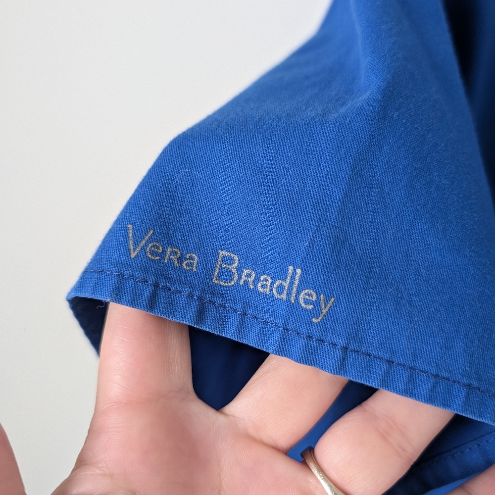 Vera Bradley Blue Scrub Top Size Large - Picture 6 of 7